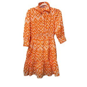 st barth cotton dress medium Orange Ruffle Cottagecore Quiet Luxury Italian